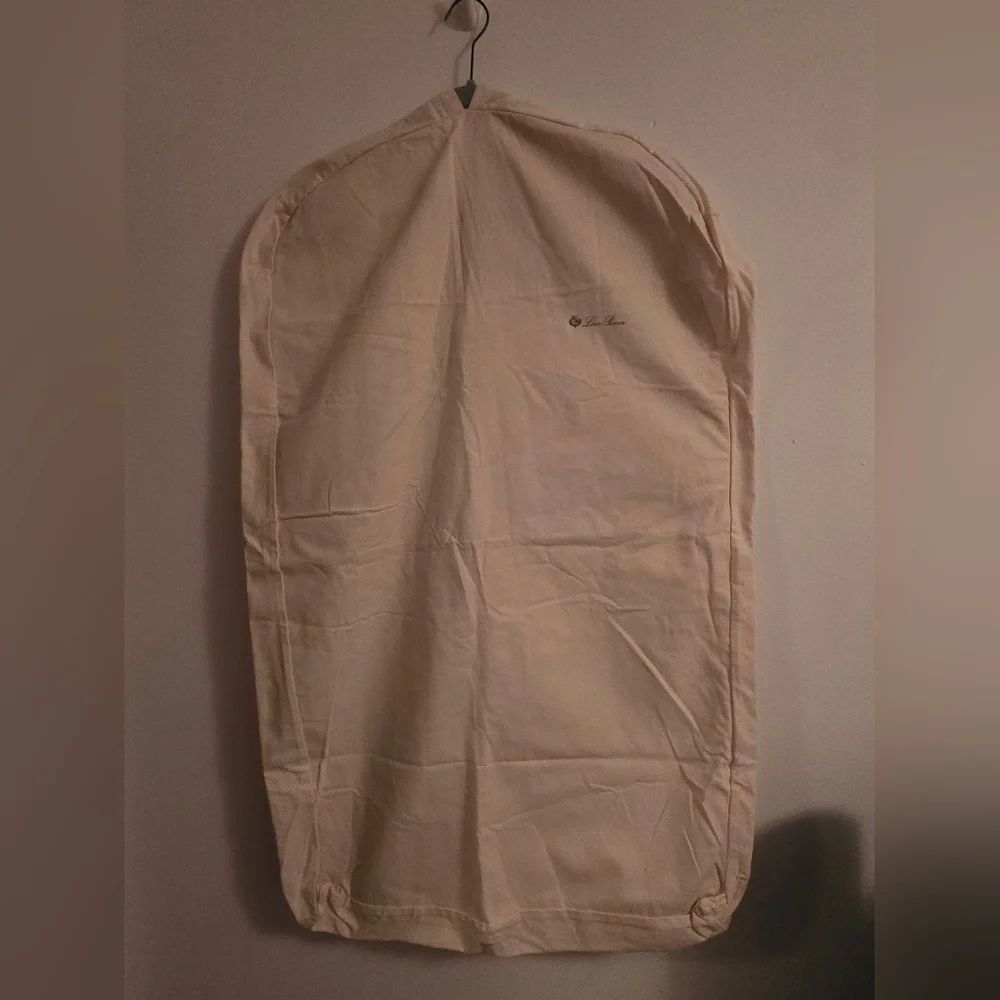 Loro Piana Beige Canvas Garment Bag Travel Closet Storage 38” x 22”